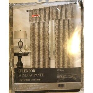 Splendor Leaf Scroll Jacquard Window Panel Mocha One Rod 54"X84in